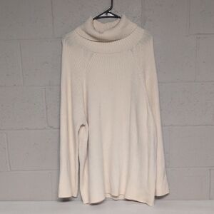 Oversized Cream Turtleneck Sweater Medium NWOT